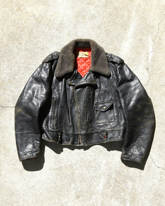 1950s Hercules Horsehide D-Pocket Leather Motorcycle Jacket