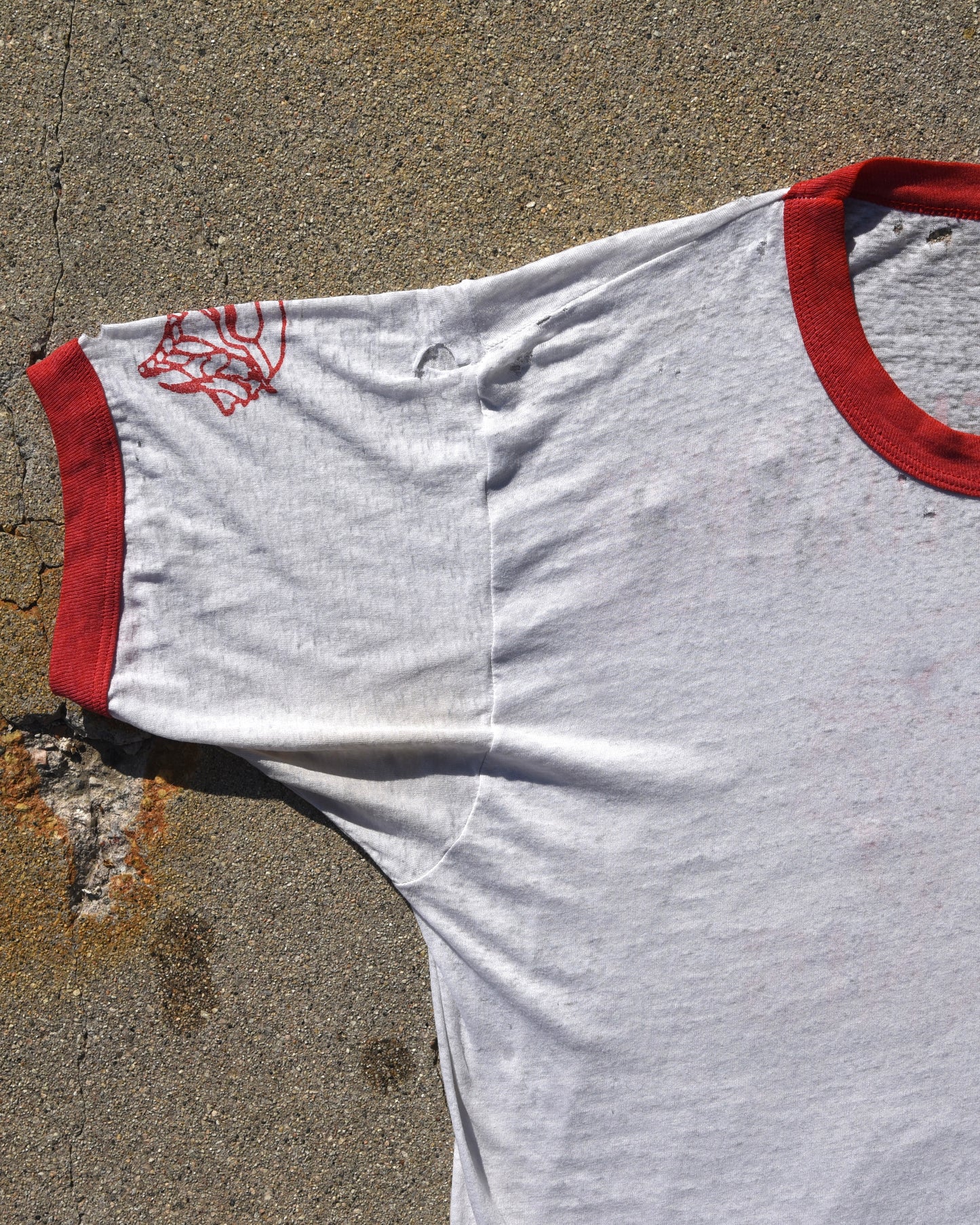 1970s Thrashed Homewood Flossmoor Tennis Ringer Tshirt - Paper Thin
