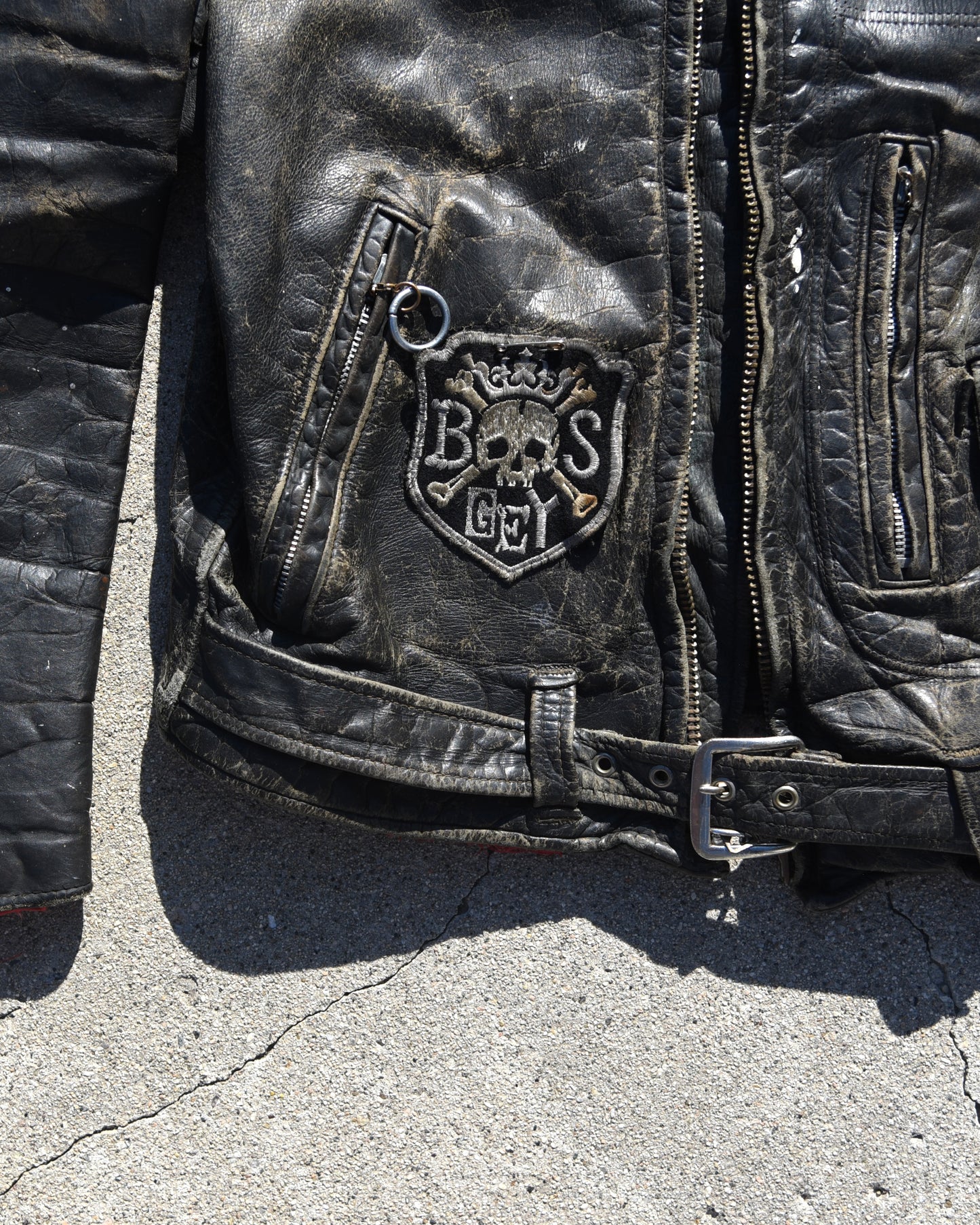 1940s Horsehide Leather Motorcycle Moto Jacket - Thrashed