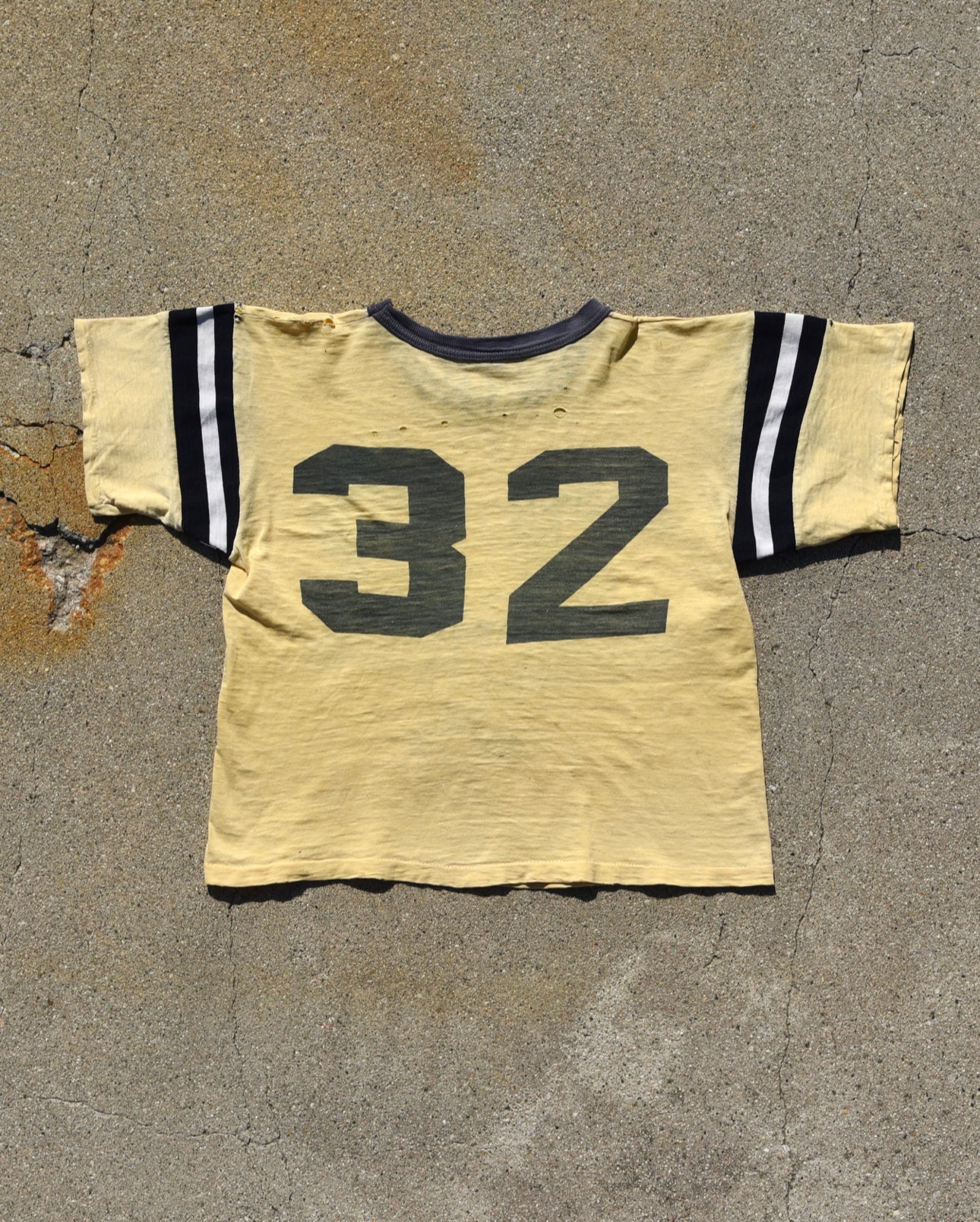 1950s Thrashed And Faded Water Print Football Jersey