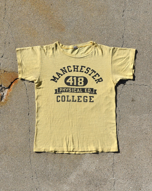 1950s Champion Running Man Manchester College Phys Ed Tshirt
