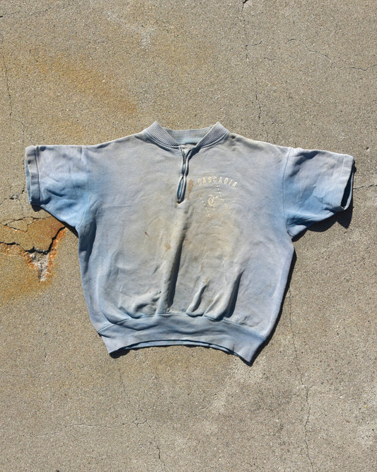 1960s Cascadia Sun Faded Blue Quarter Zip Sweatshirt