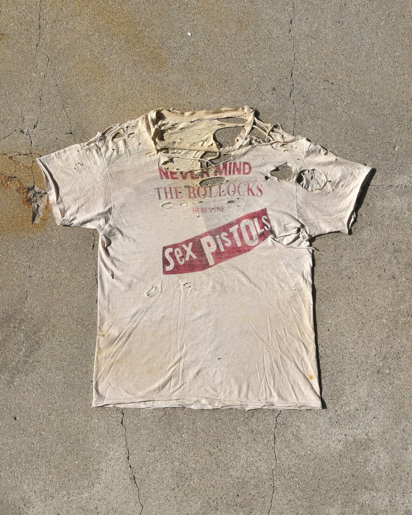 1980s Vintage Sex Pistols Never Mind The Bollocks Thrashed Tshirt