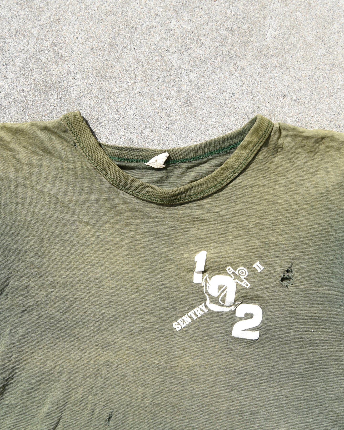 1960s Sun Faded Military Sentry 102 Tshirt