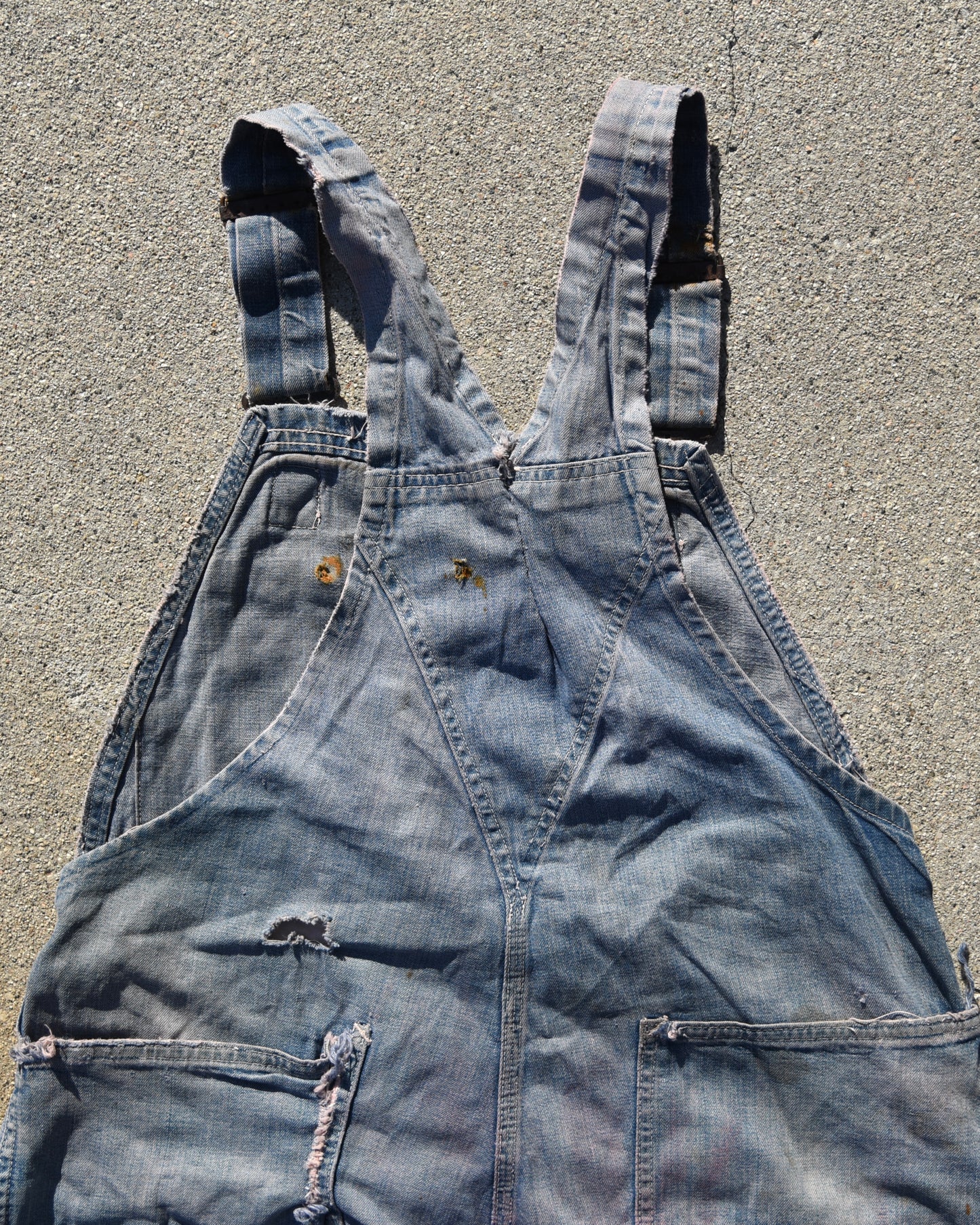 1960s Carhartt Headlight Finck Overalls - Thrashed and Repaired