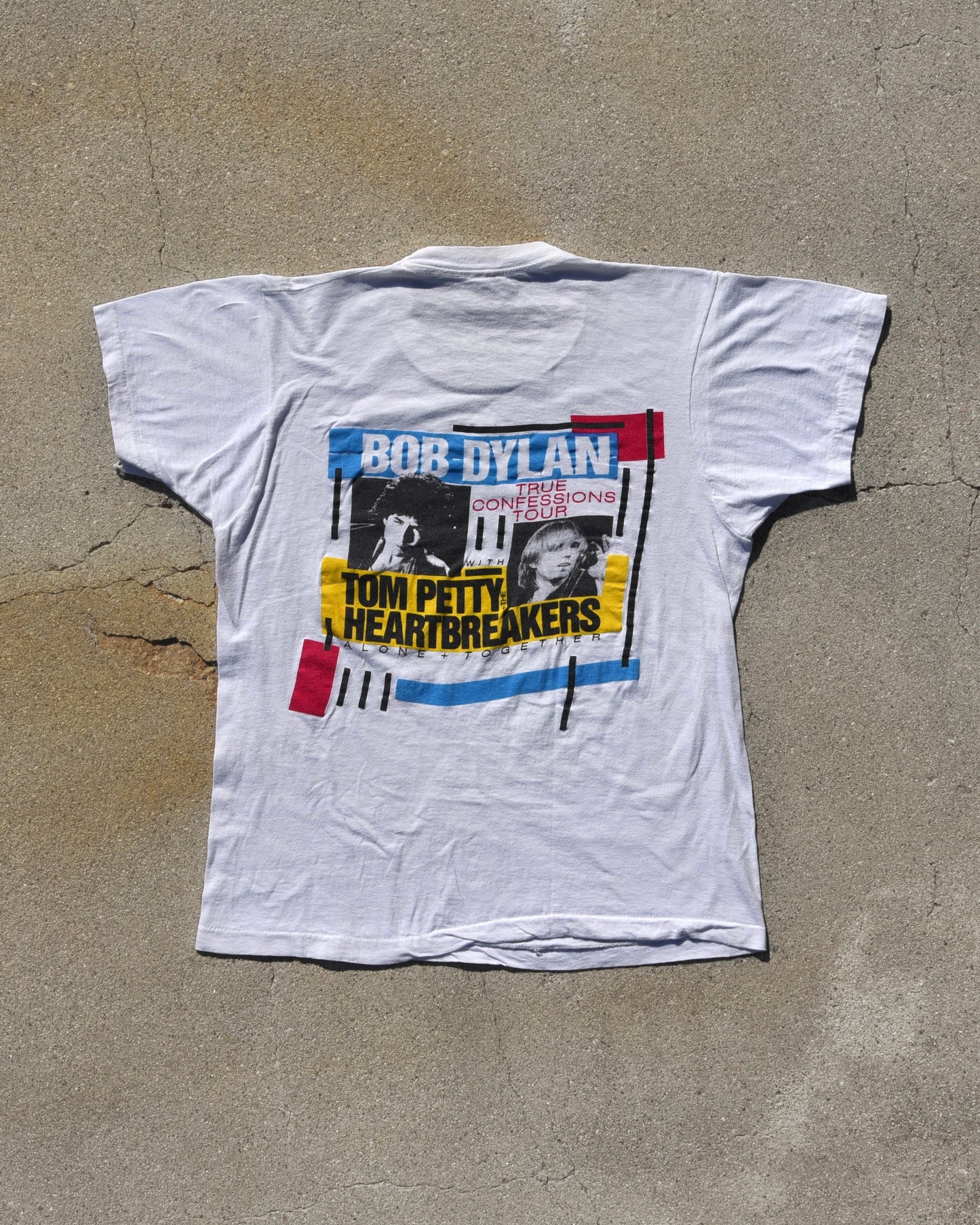 1986 Bob Dylan x Tom Petty and The Heartbreakers Alone Together True Confessions Tour Tshirt