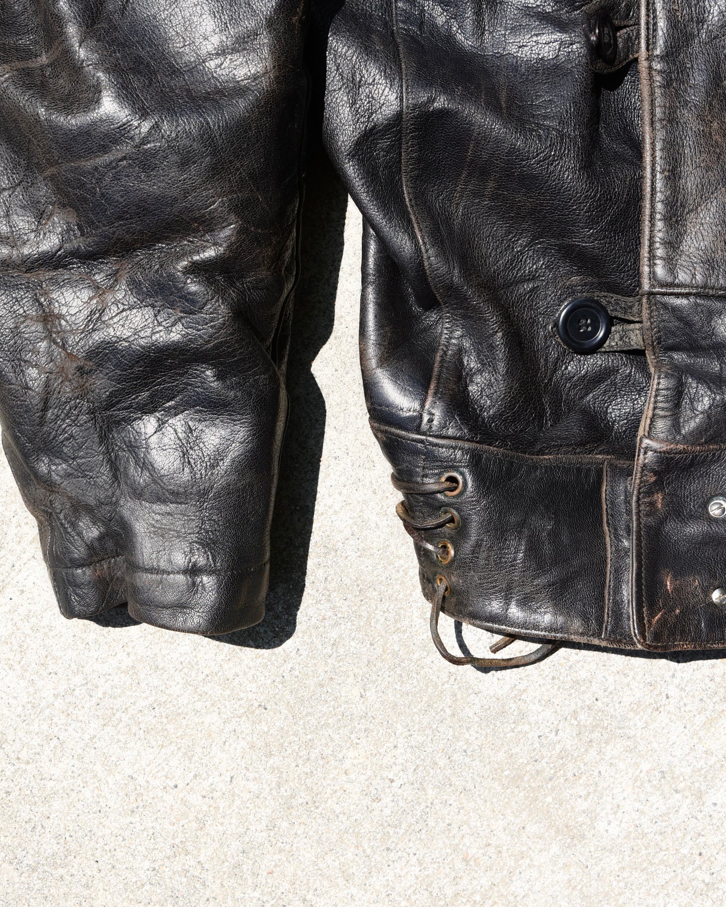 1950s Mats Larsson Malung Vintage Swedish Military Motorcycle Leather Jacket Sz 50