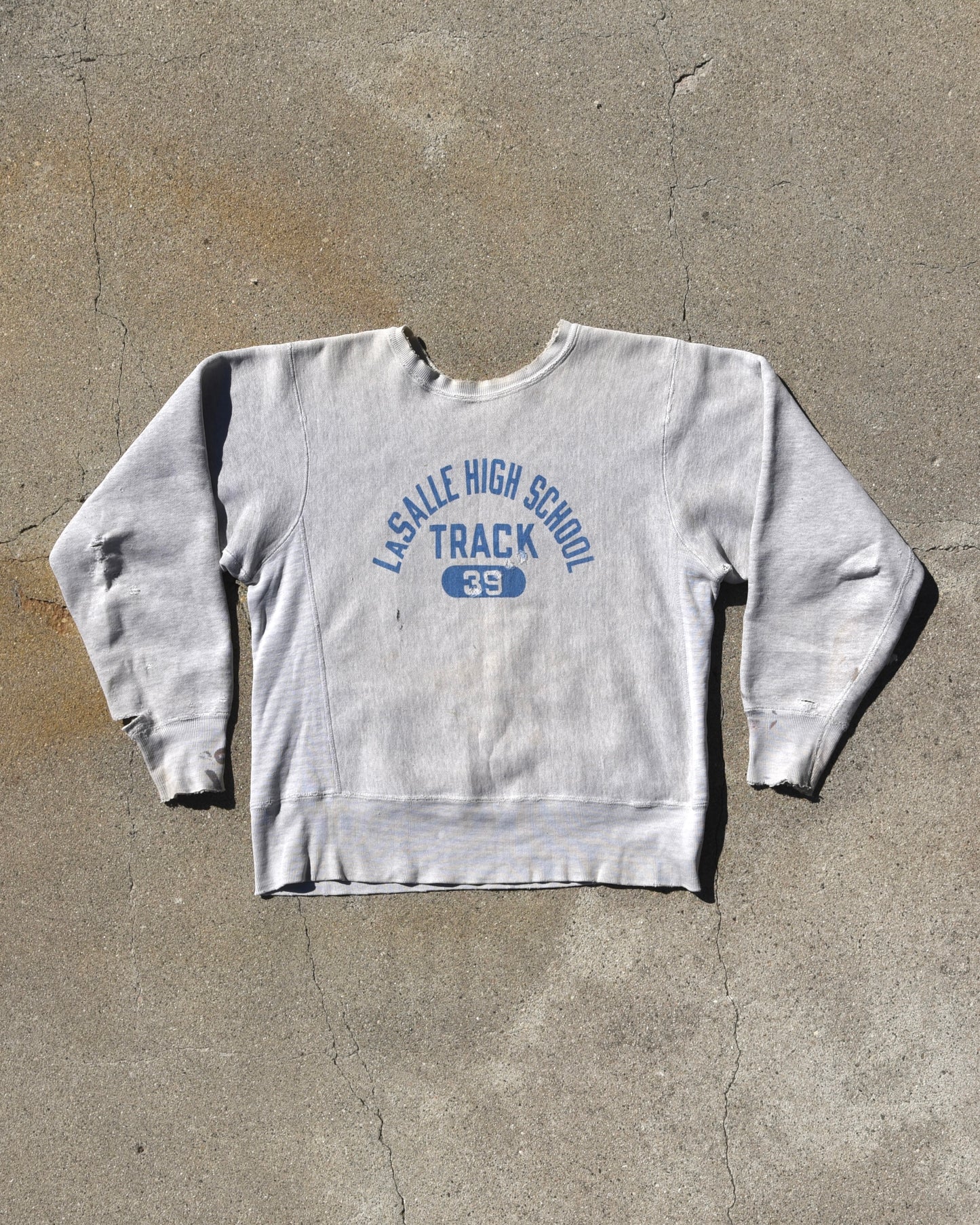 1960s Champion Reverse Weave “Expansion Gusset” LaSalle High School Track Sweatshirt