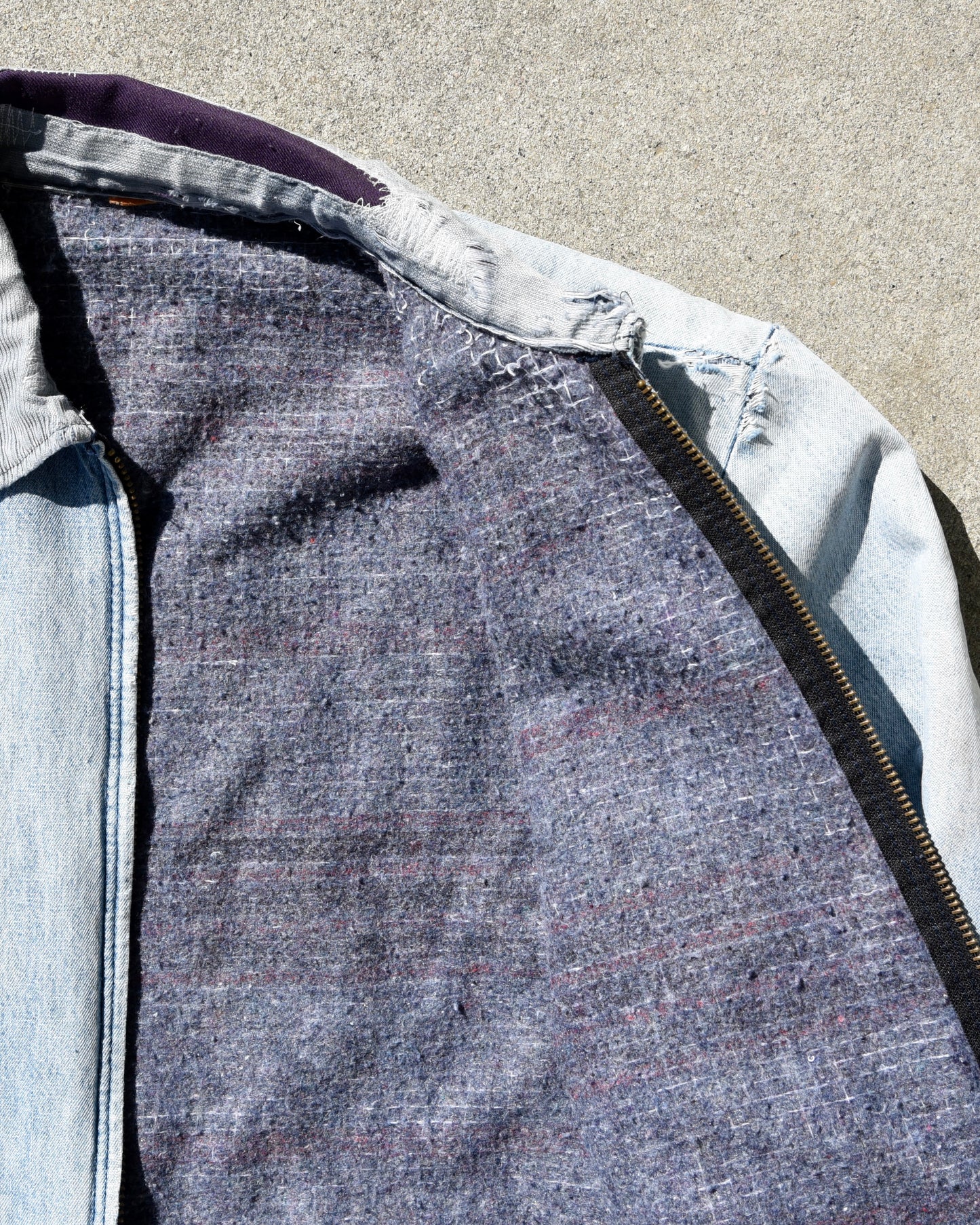 1970s Thrashed and Sun Faded Wrangler Public Center Works Denim Jacket