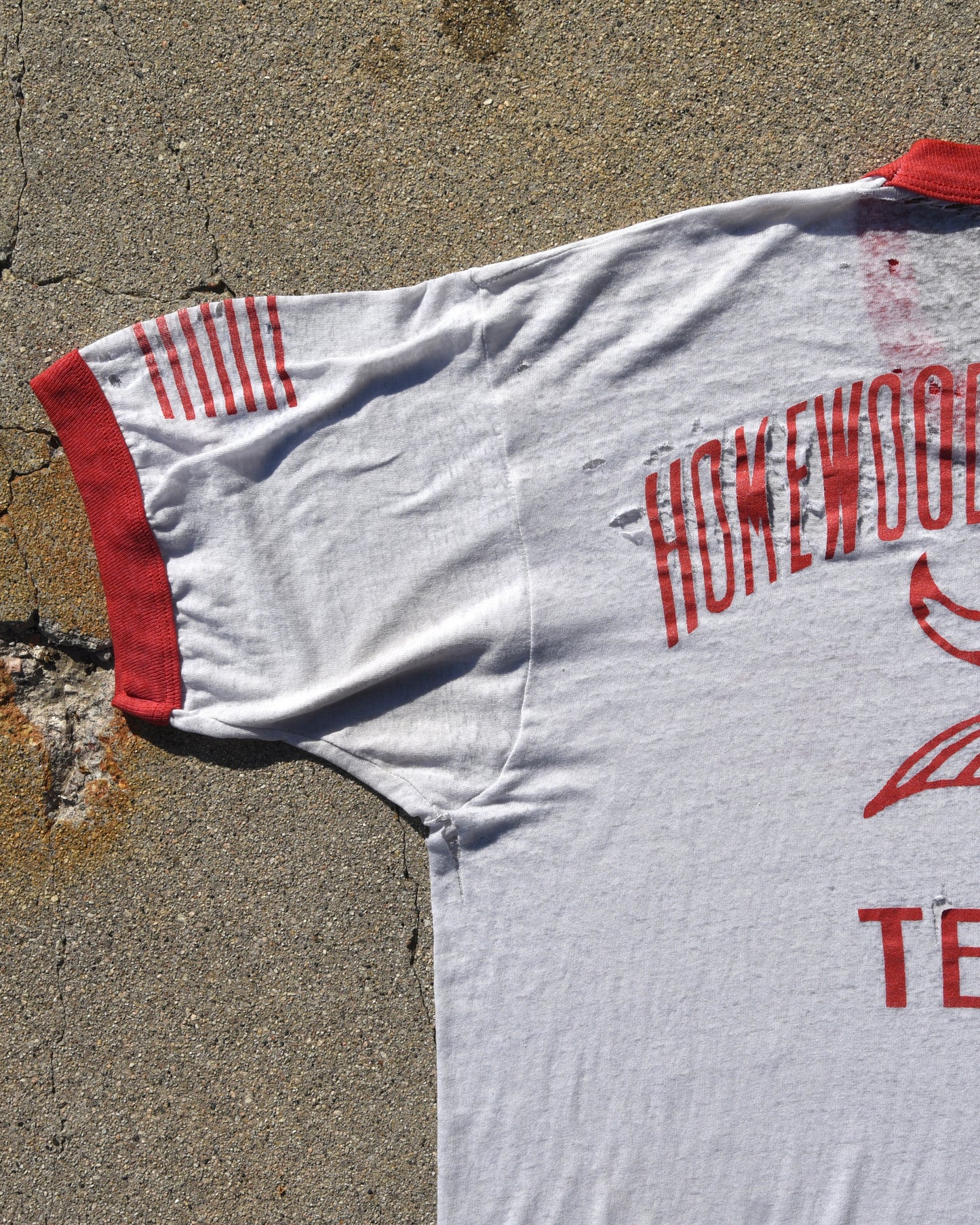 1970s Thrashed Homewood Flossmoor Tennis Ringer Tshirt - Paper Thin