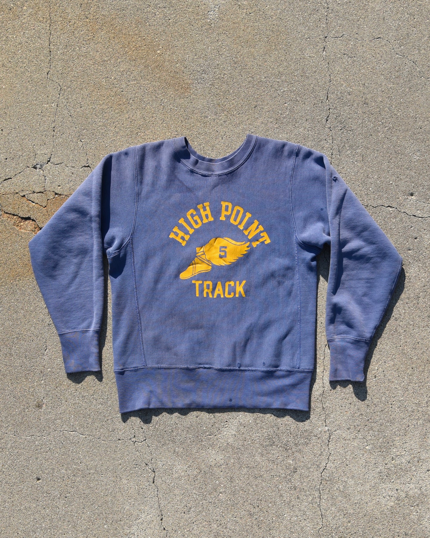 1960s High Point Track Champion Reverse Weave Expansion Gusset Sweatshirt