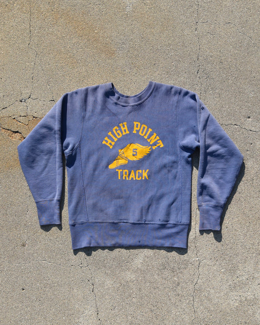 1960s High Point Track Champion Reverse Weave Expansion Gusset Sweatshirt