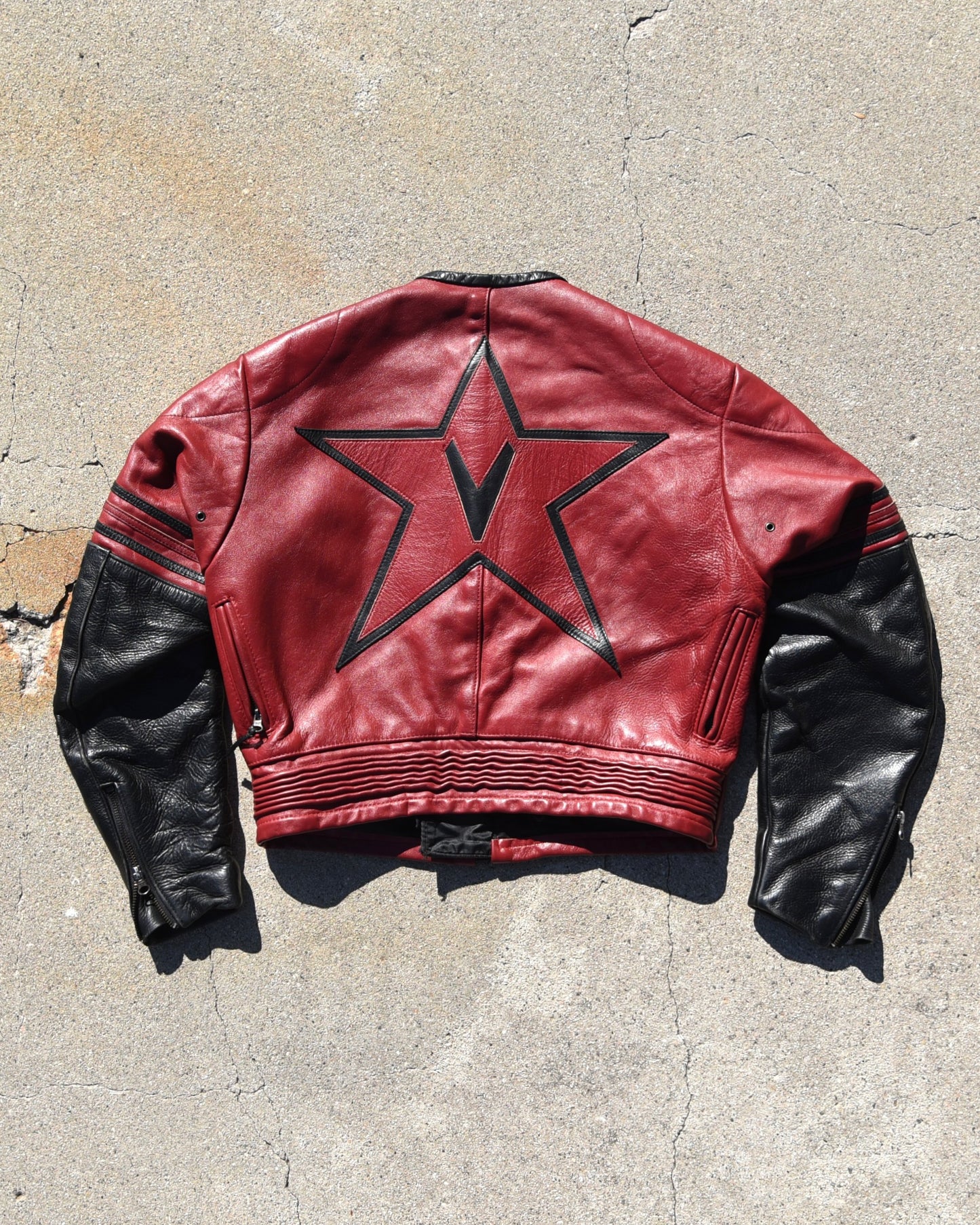 1990s Vanson Star Racing Motorcycle Jacket Size 42