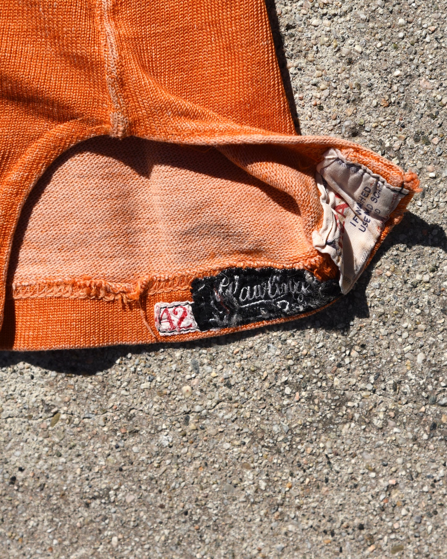 1950s Thrashed Sun Faded Rawlings Durene Two Tone Football Jersey