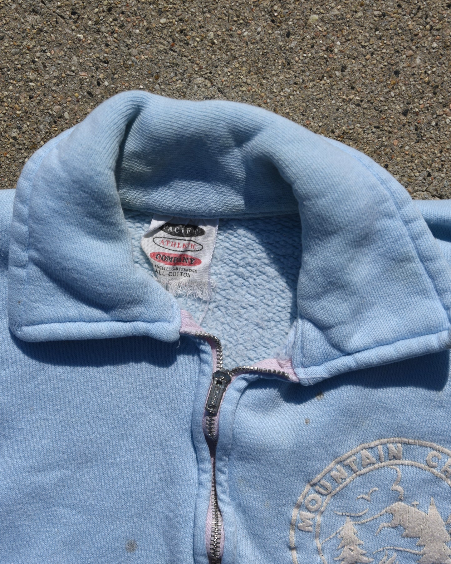 1960s Mountain Crags Camp Staff Shortsleeve Quarter Zip Sweatshirt