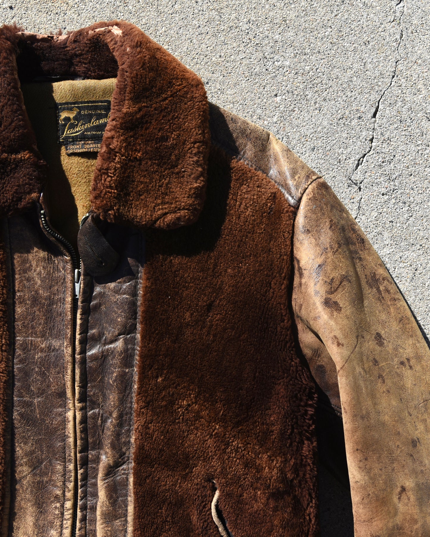 1940s Laskin Lamb Grizzly Fur Horsehide Jacket