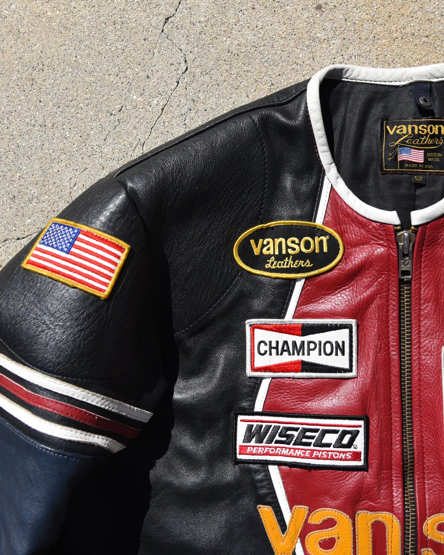 Vanson One Star Racing Leather Jacket - Size 52