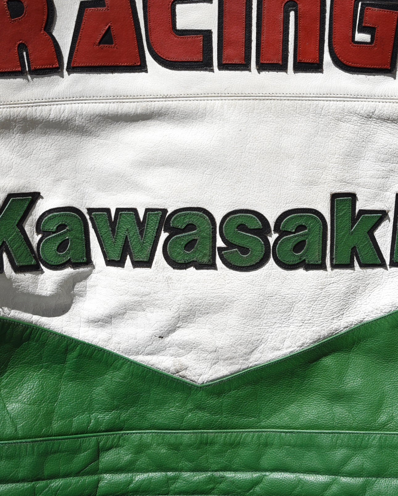 Vintage Kawasaki Motorcycle Racing Padded Leather Jacket