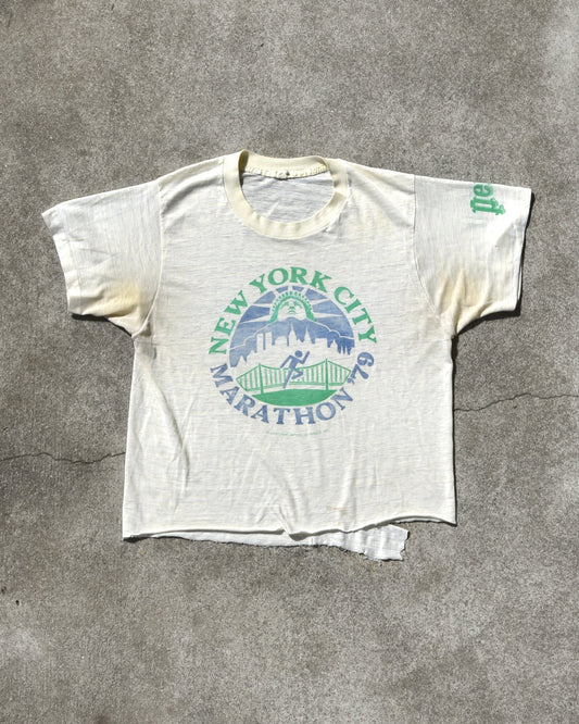 Vintage 1979 New York City Marathon Thrashed Tshirt