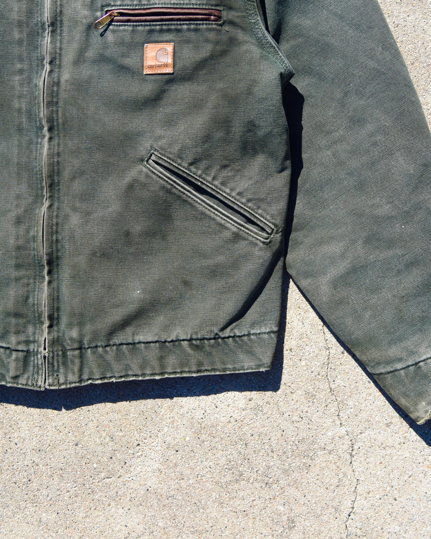 Carhartt Detroit Jacket J97 MOS Moss Green Blanket Lined Medium