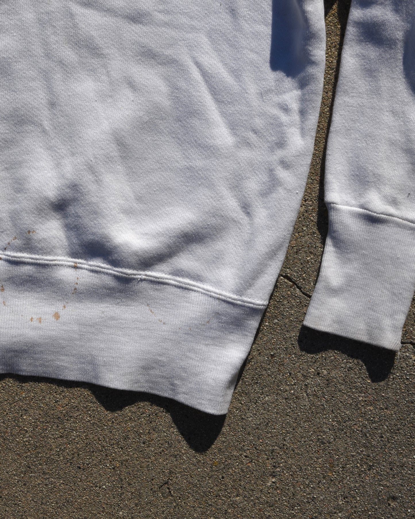 1950s West Beth Collegiate Quarter Zip Sweatshirt White Size Medium