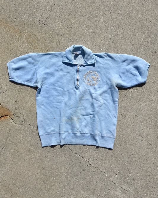 1960s Mountain Crags Camp Staff Shortsleeve Quarter Zip Sweatshirt