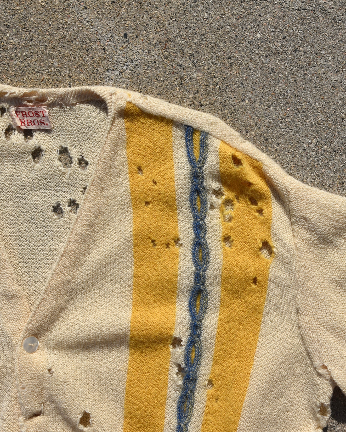 1940s Frost Bros Thrashed Wool Cardigan