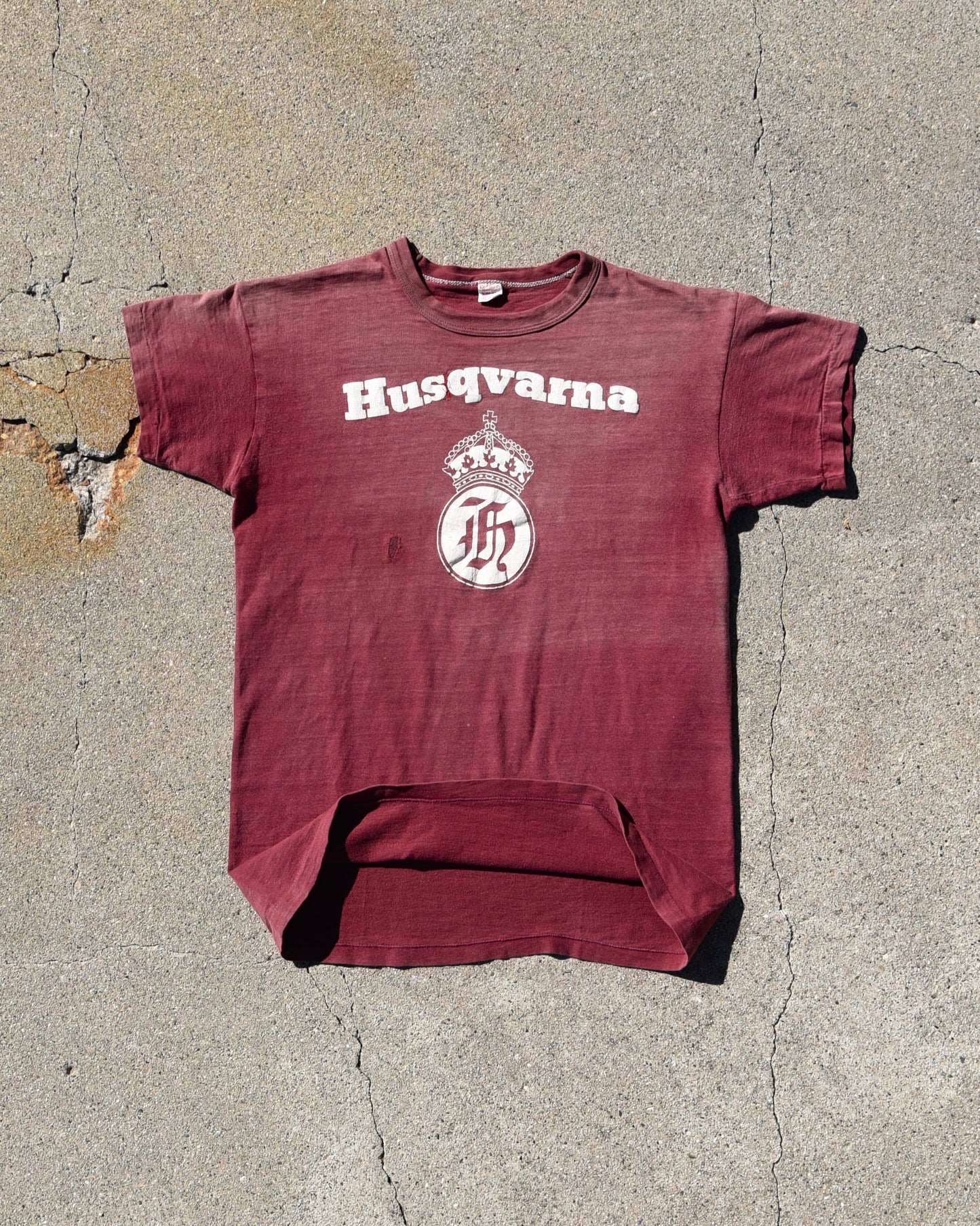 1950s Husqvarna Tshirt - Sun Faded And Repaired