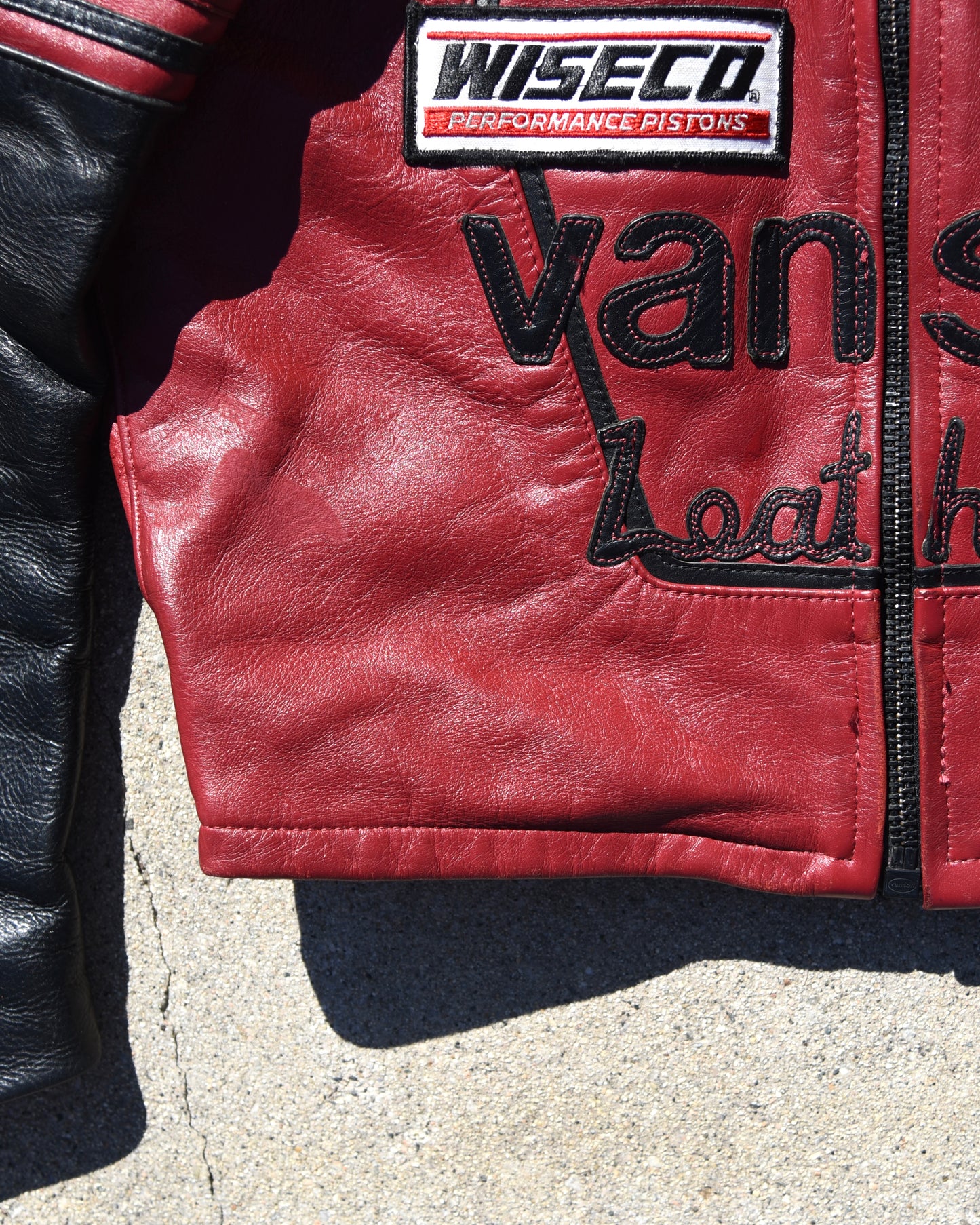 1990s Vanson Star Racing Motorcycle Jacket Size 42