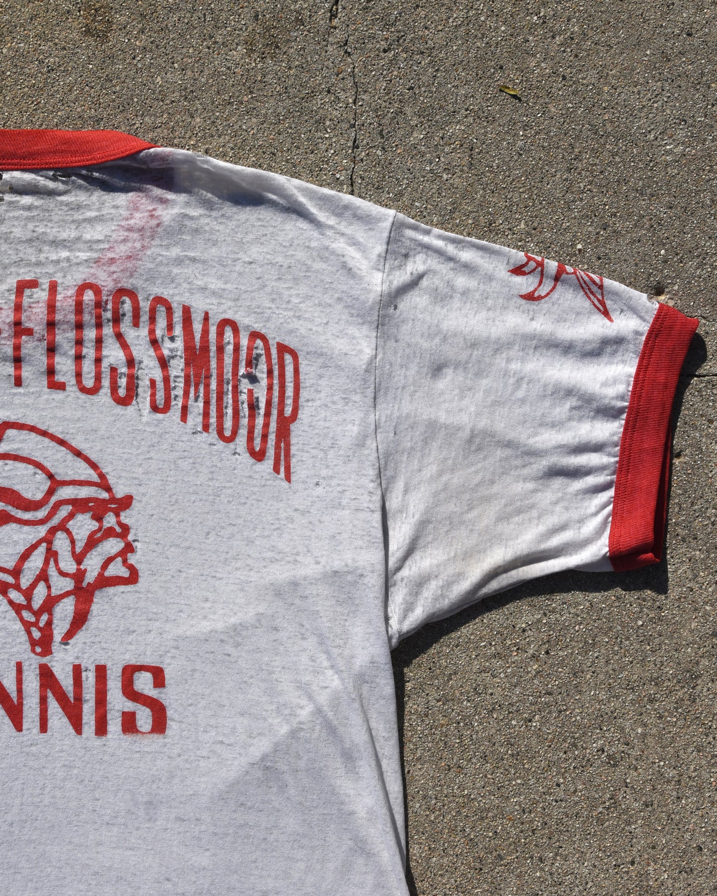 1970s Thrashed Homewood Flossmoor Tennis Ringer Tshirt - Paper Thin