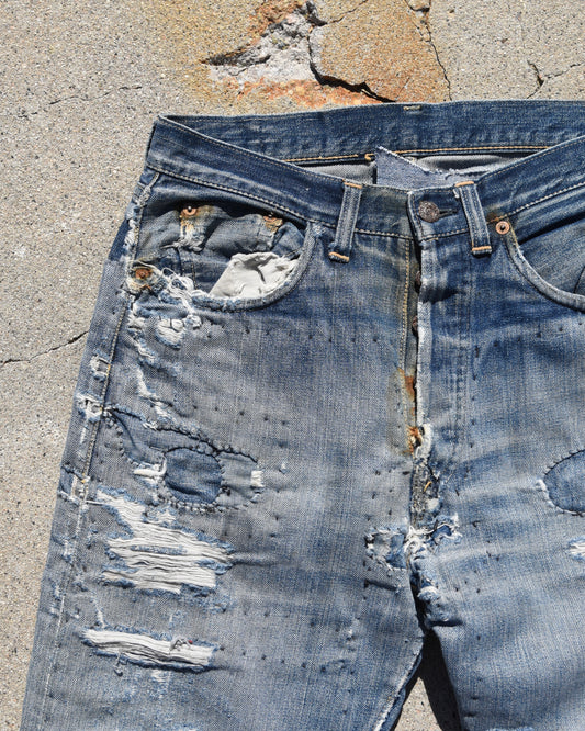 1950s Levi’s 501xx Selvedge Denim Thrashed and Repaired