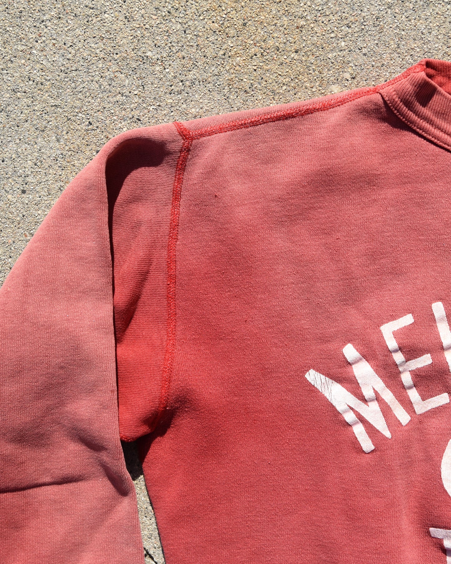 1950s Single V Melvindale Track Crewneck Sweatshirt Distressed Fade Size M