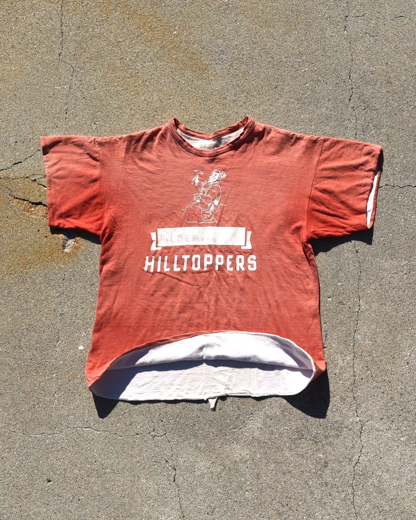 1950s Champion Running Man Double Face Hilltoppers Phys Ed Tshirt
