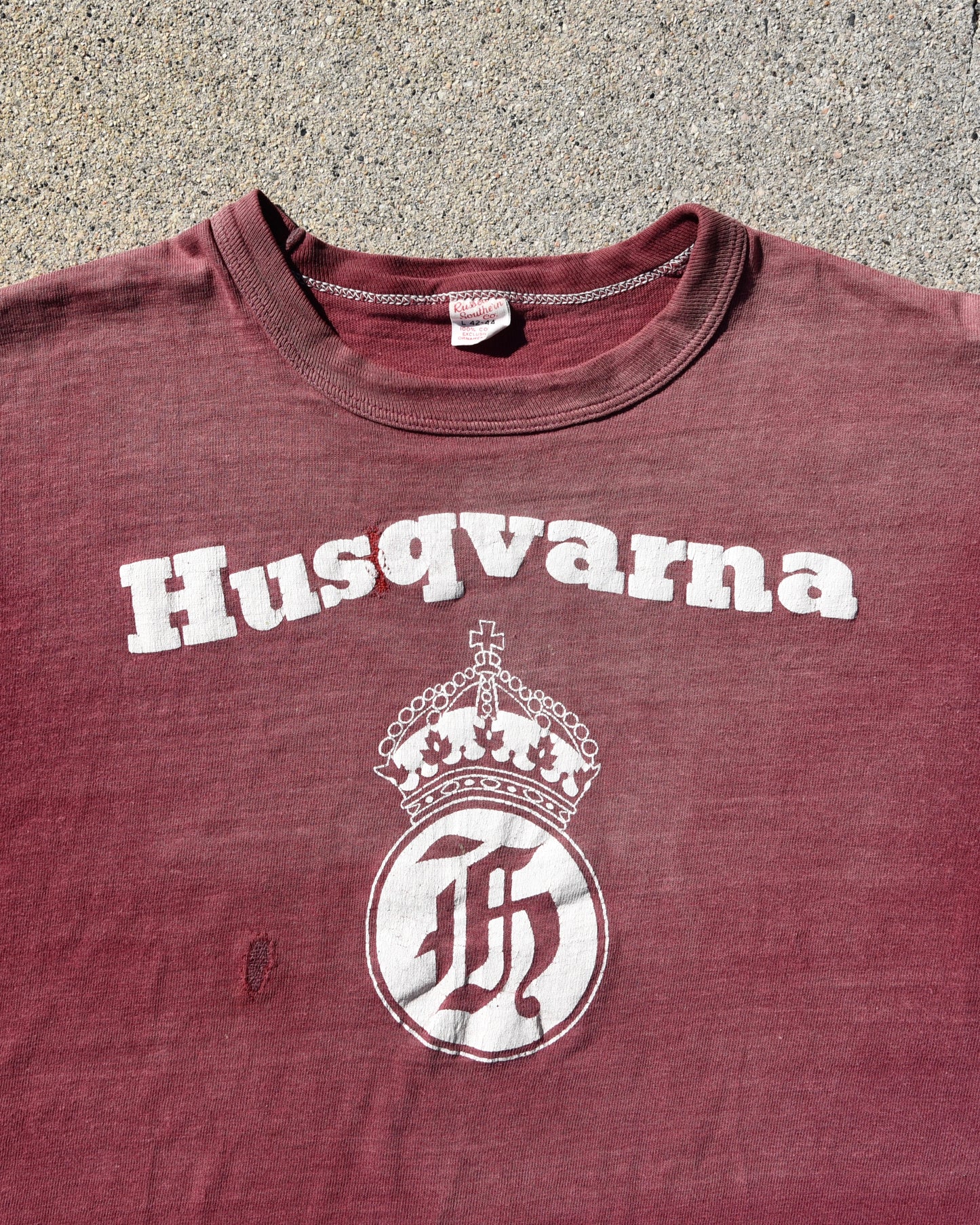 1950s Husqvarna Tshirt - Sun Faded And Repaired