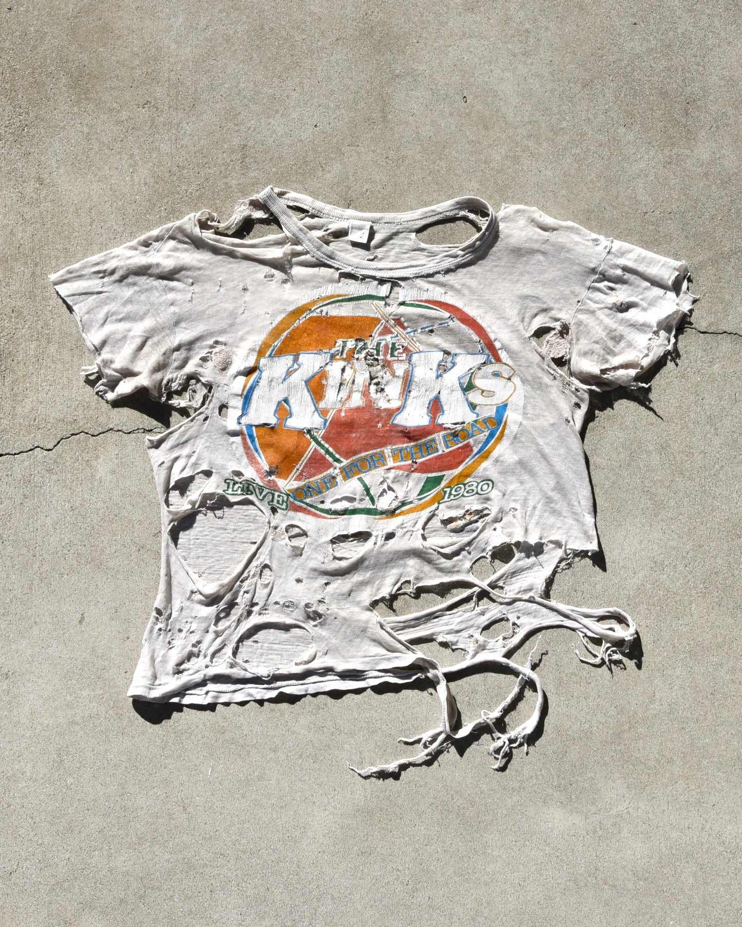 The Kinks 1980 Tour Tshirt Thrashed