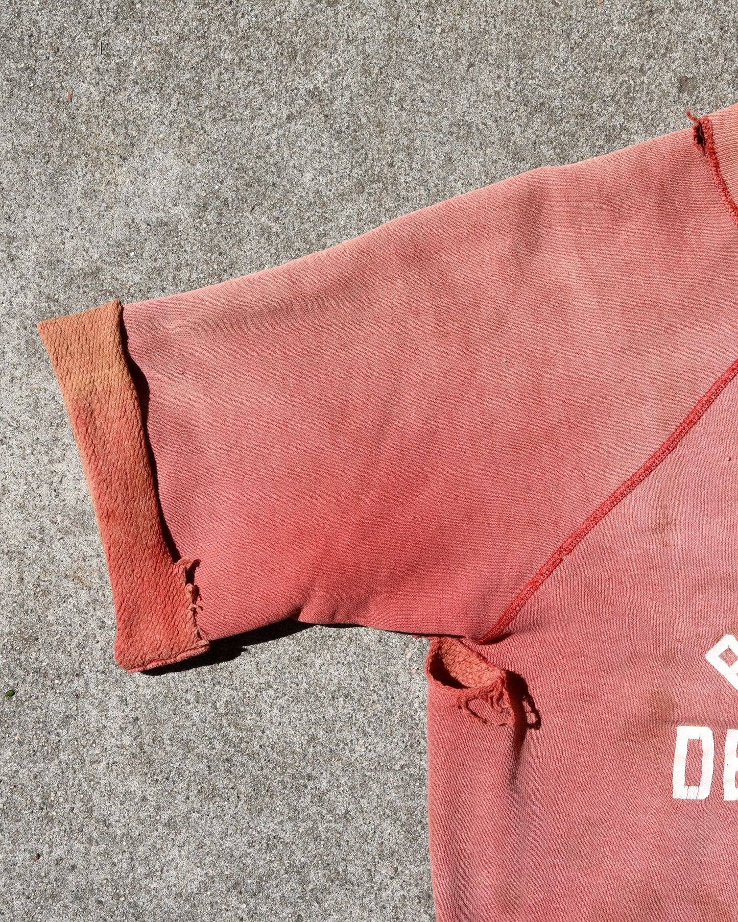 1960s Fraternity Property Of Delta Upsilon Sun Faded Thrashed Sweatshirt