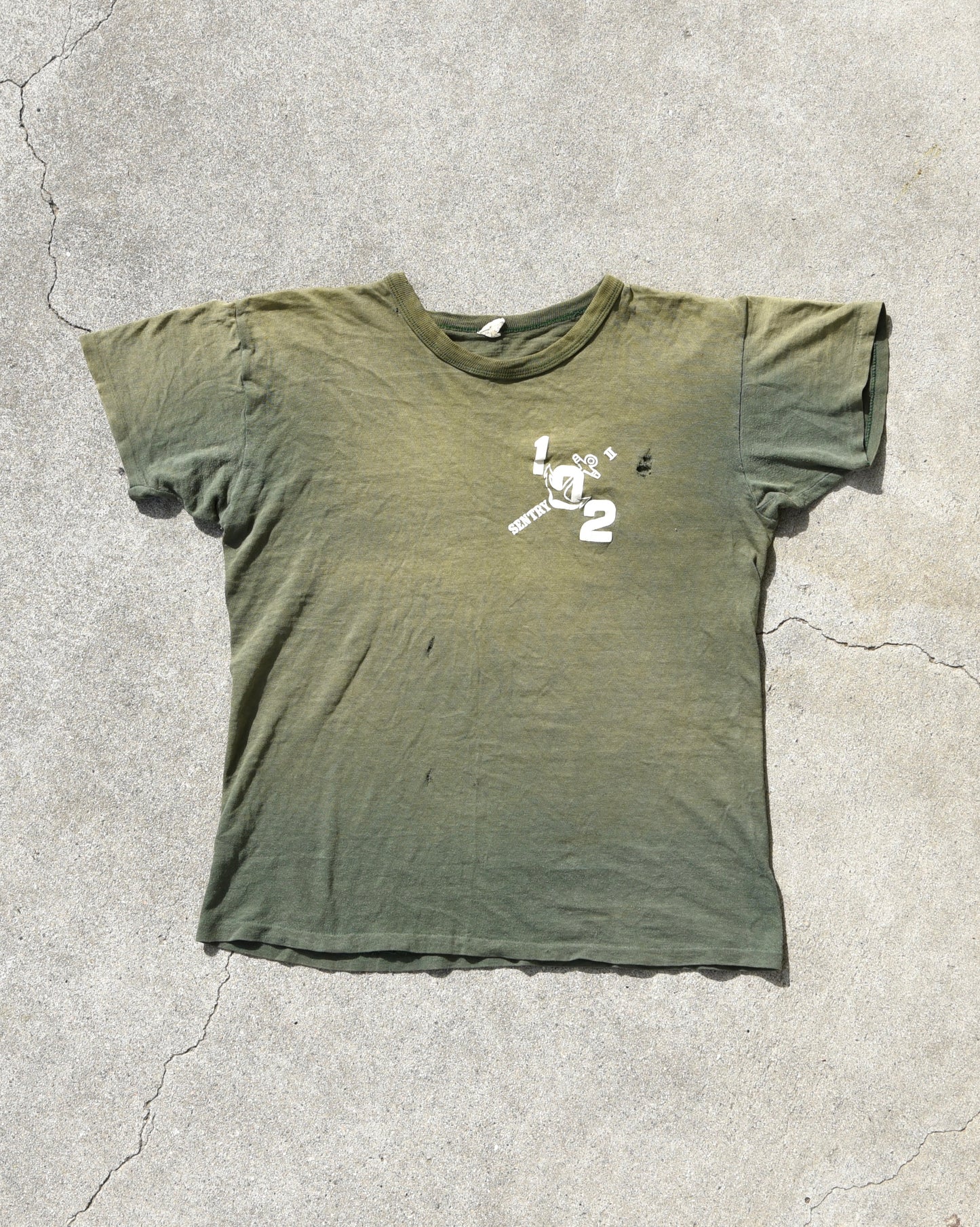 1960s Sun Faded Military Sentry 102 Tshirt