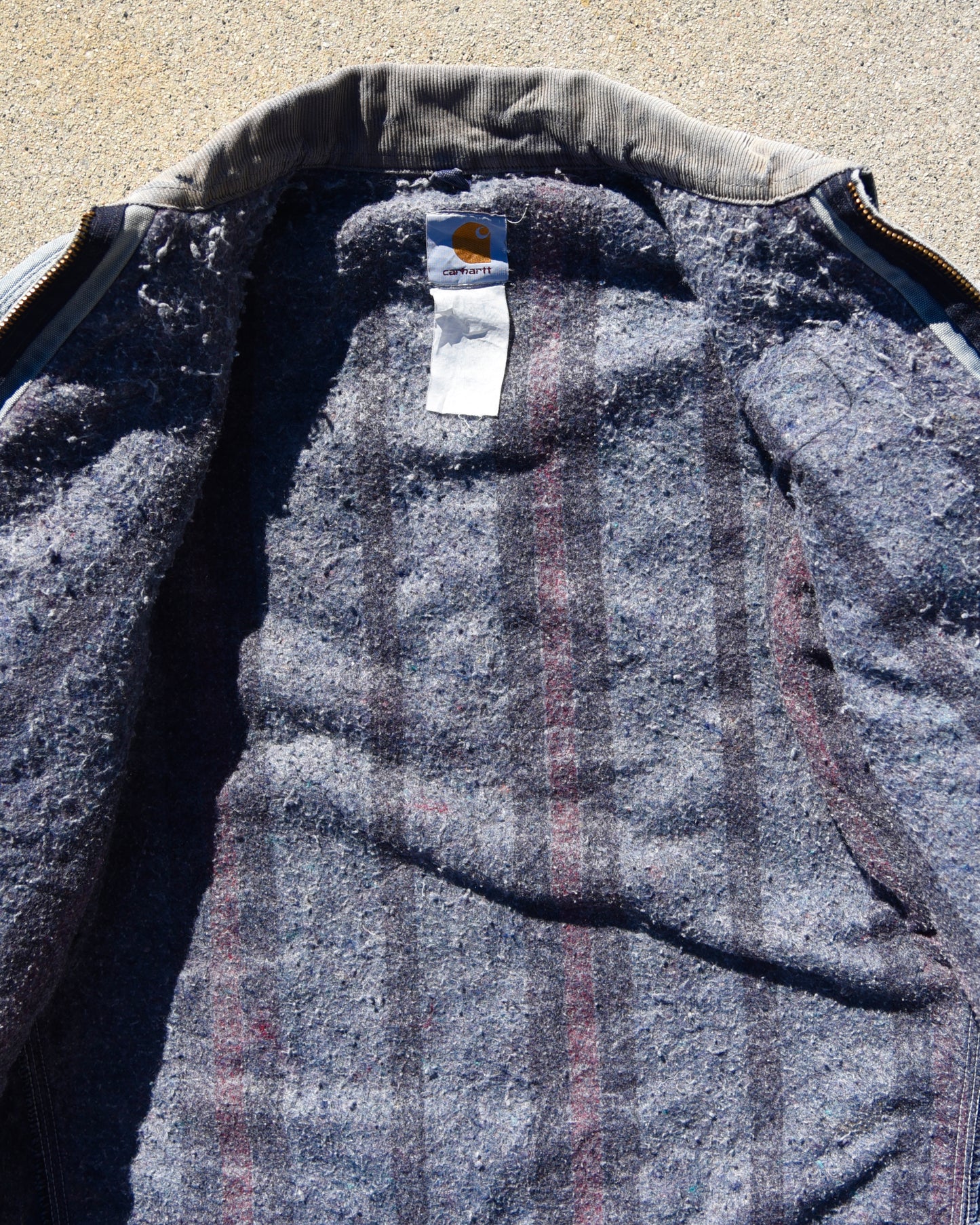 Carhartt J01 NVY Detroit Canvas Jacket Blanket Lined Medium Faded