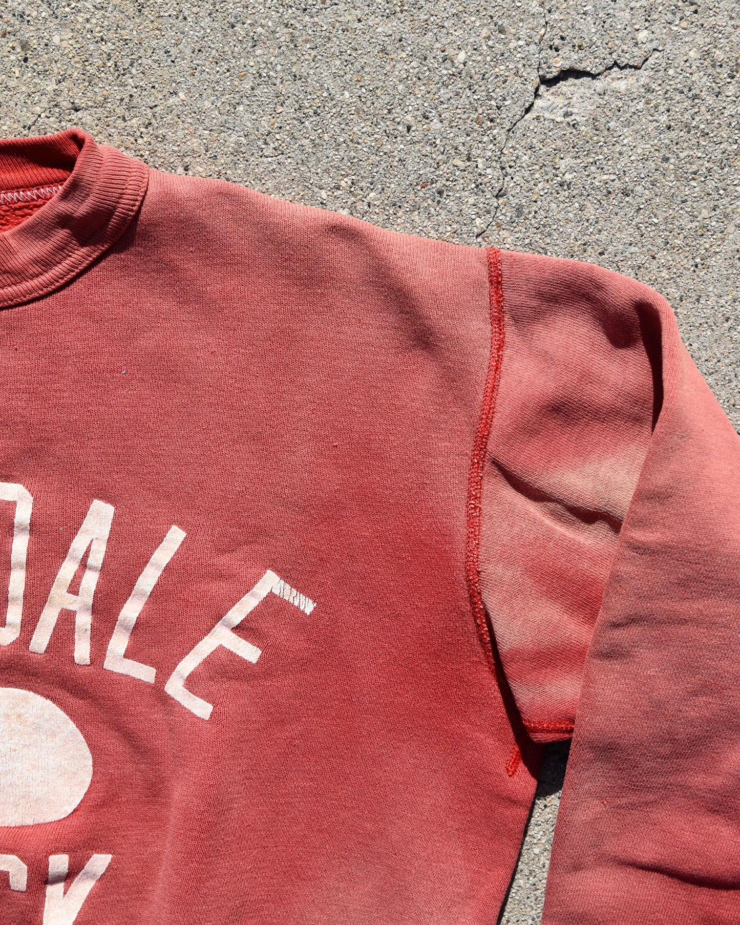 1950s Single V Melvindale Track Crewneck Sweatshirt Distressed Fade Size M