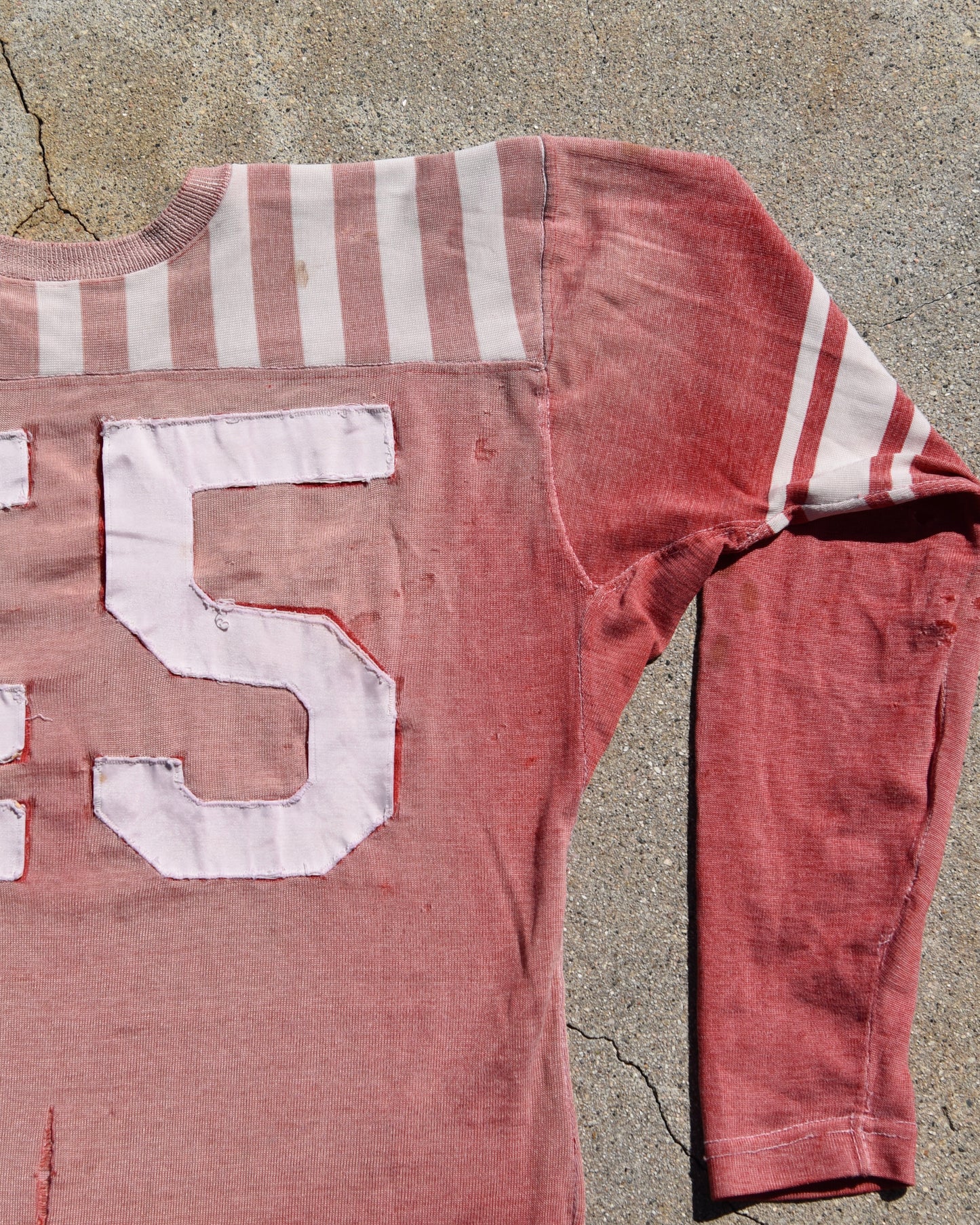 1950s Sun Faded Cotton Football Jersey