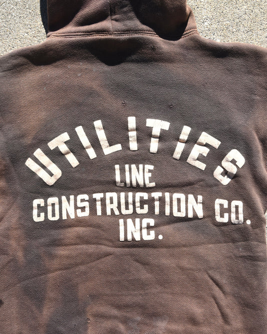 1950s Sun Faded Champion Double Face Utilities Line Construction Hoodie
