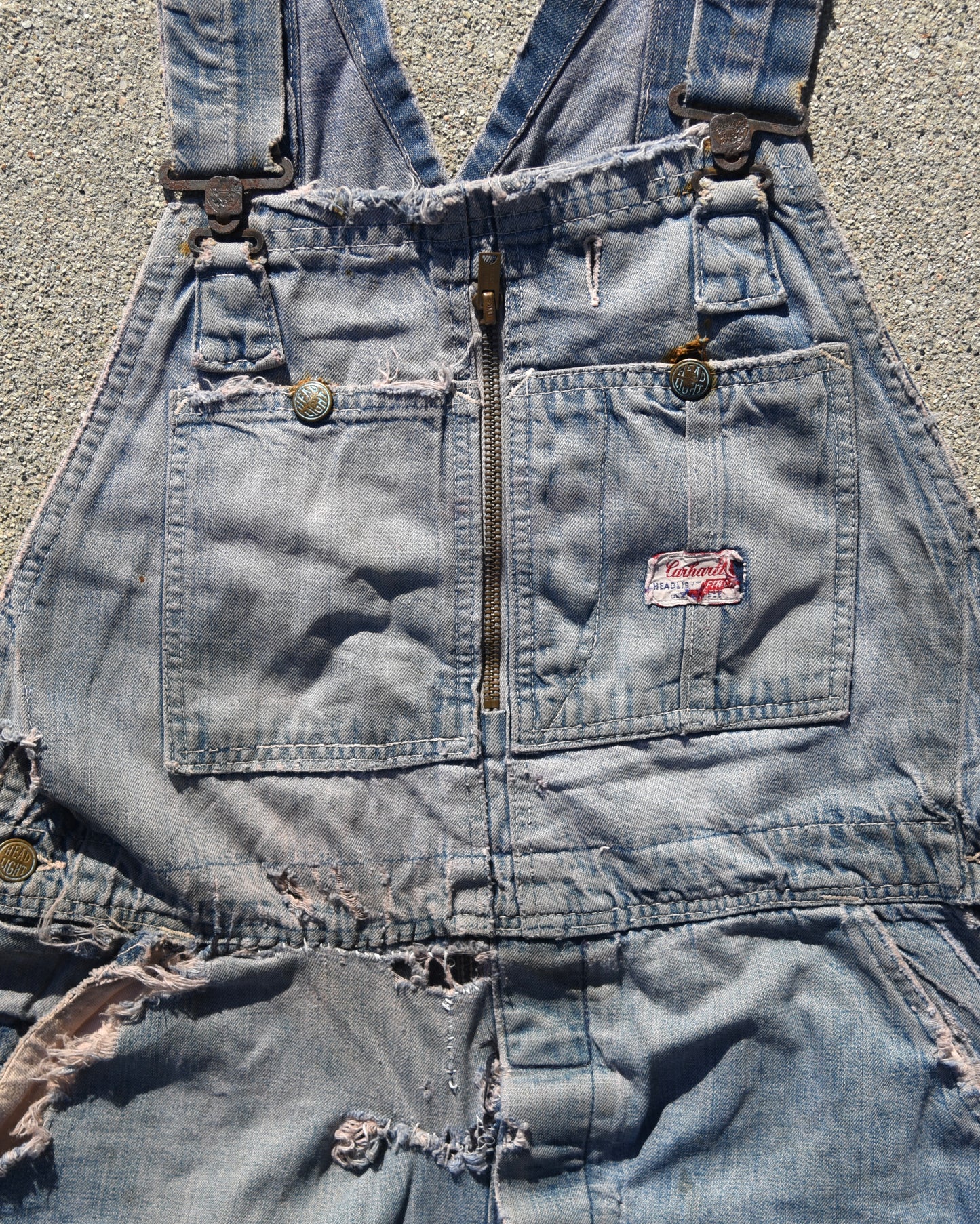 1960s Carhartt Headlight Finck Overalls - Thrashed and Repaired