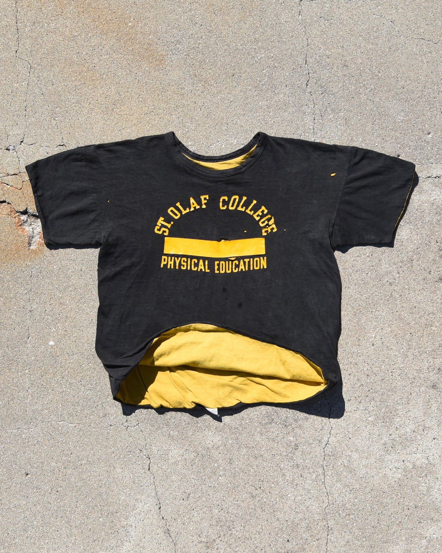 1960s Champion St Olaf College Reversible Double Face Phys Ed Tshirt
