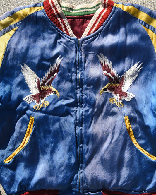 1950s Japan Sukajan Reversible Souvenir Jacket Sun Faded