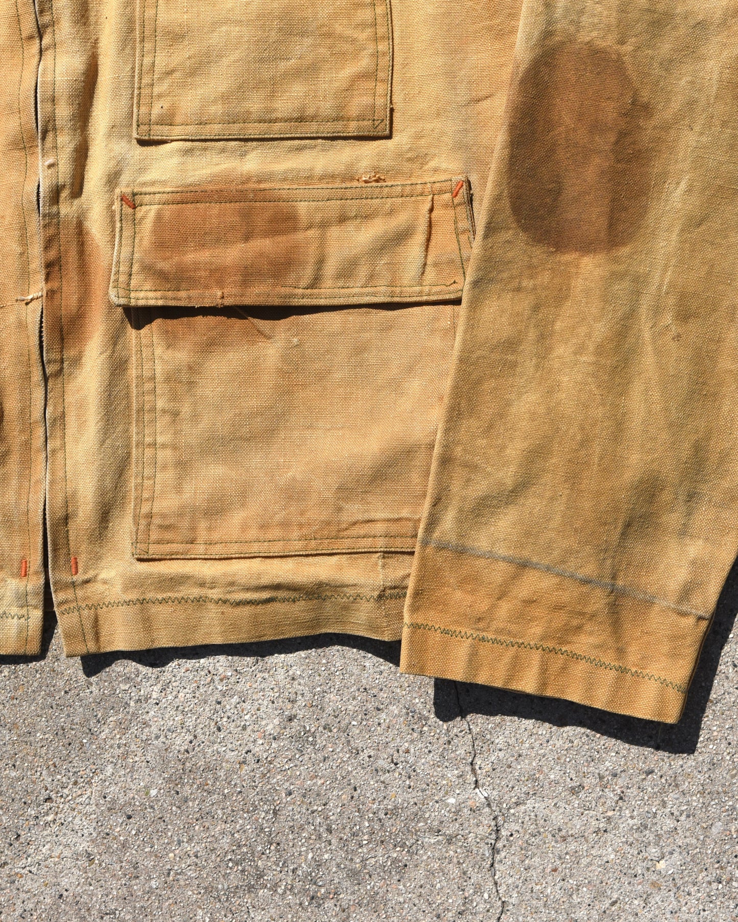 1940s Canvas Hunting Jacket - Buckle Back - Large