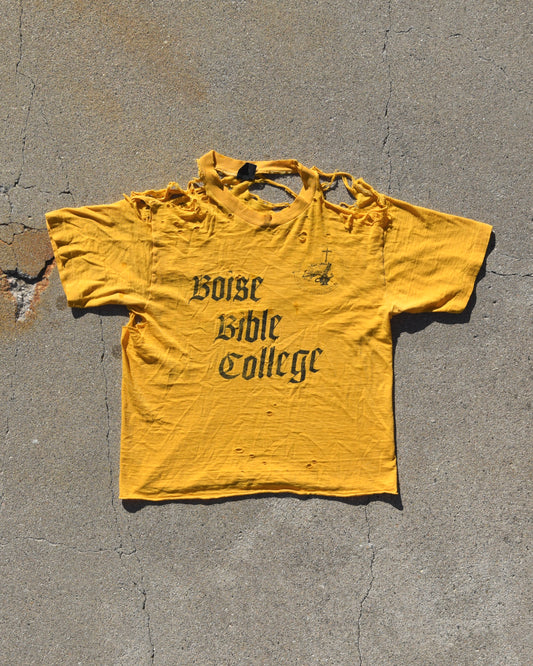 1980s Thrashed Boise Bible College Tshirt