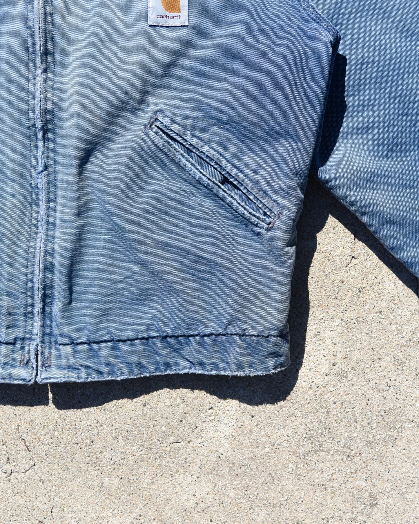 Carhartt J01 NVY Detroit Canvas Jacket Blanket Lined Medium Faded