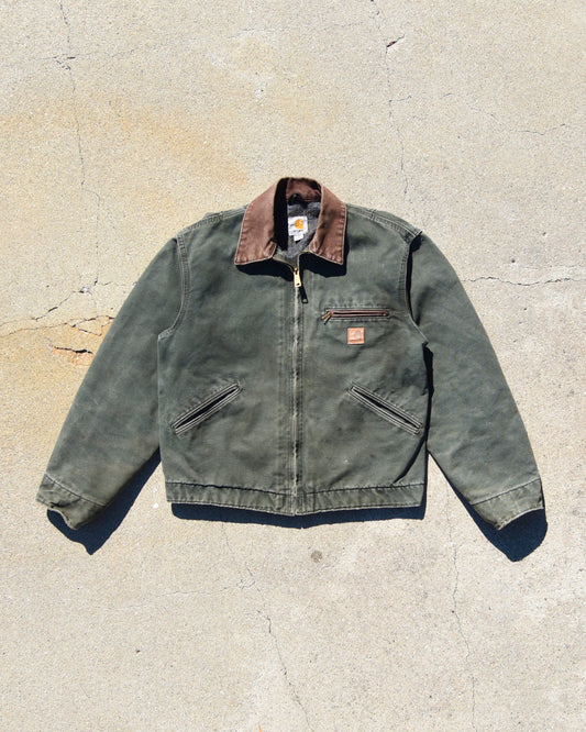 Carhartt Detroit Jacket J97 MOS Moss Green Blanket Lined Medium