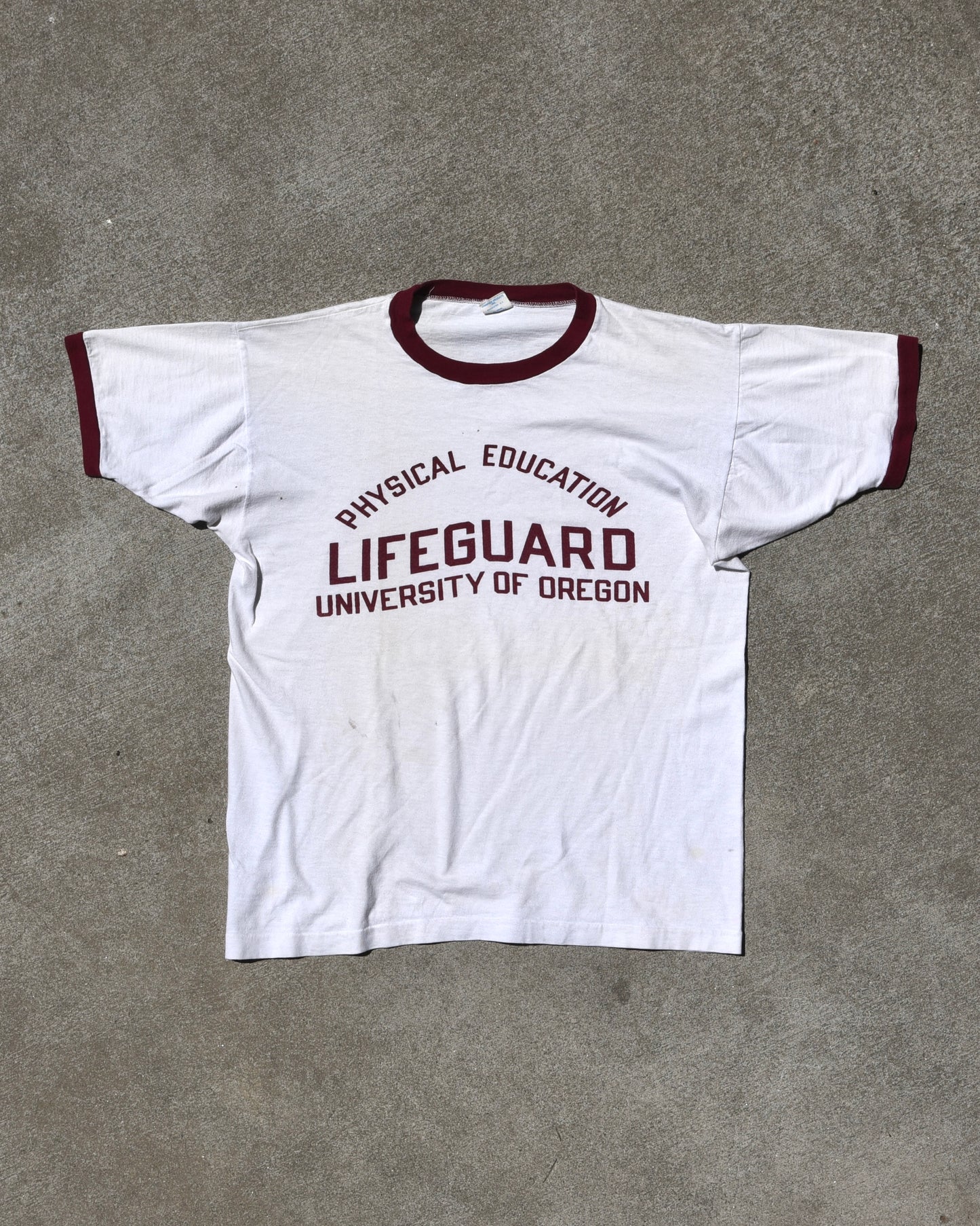 1960s Champion Physical Education Lifeguard Univ Of Oregon Ringer Tshirt