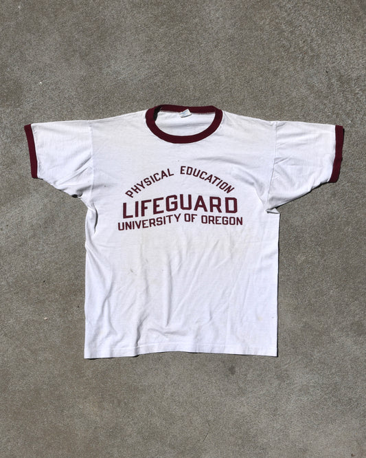 1960s Champion Physical Education Lifeguard Univ Of Oregon Ringer Tshirt